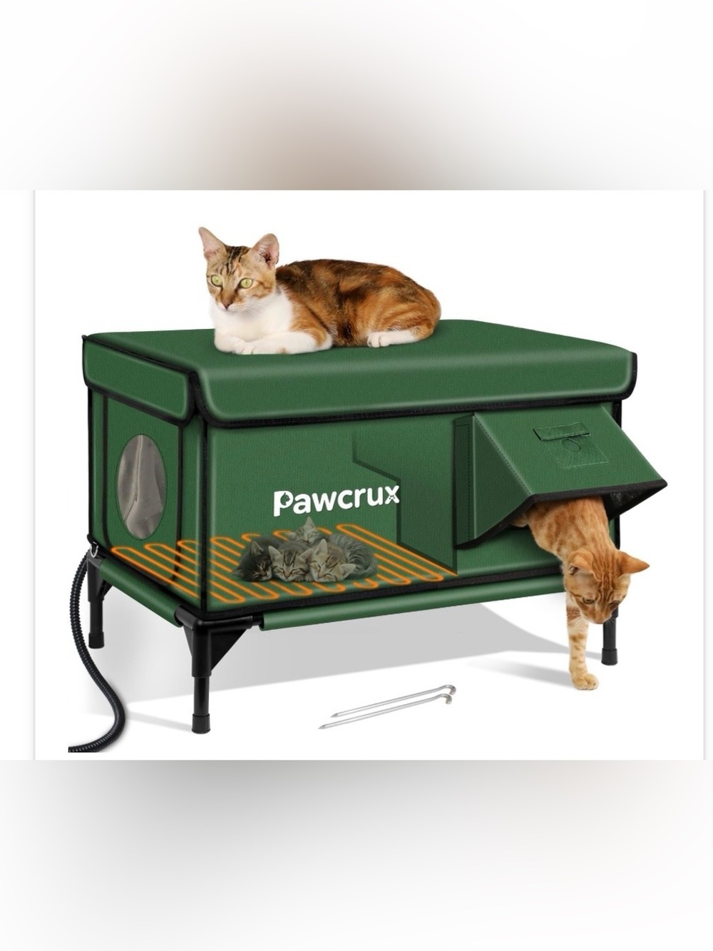 Weatherproof Heated Cat House For Outdoor In Winter